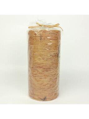 Birch Bark Pillar Candle 6" Foreside Home Garden Rustic Cabin Farmhouse NEW NIP